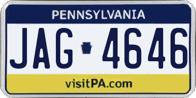 PA license plate JAG4646