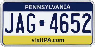 PA license plate JAG4652