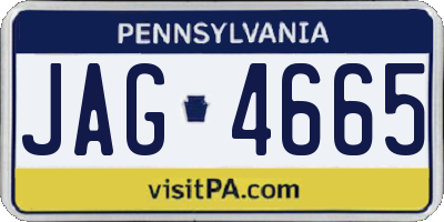 PA license plate JAG4665
