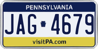 PA license plate JAG4679