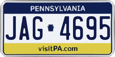 PA license plate JAG4695