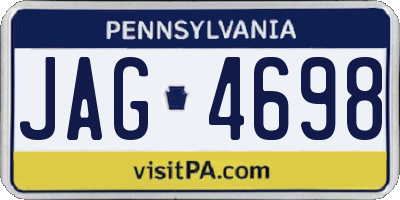 PA license plate JAG4698