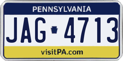 PA license plate JAG4713