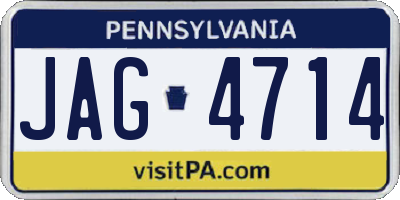 PA license plate JAG4714