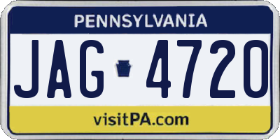 PA license plate JAG4720