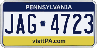 PA license plate JAG4723
