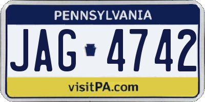 PA license plate JAG4742