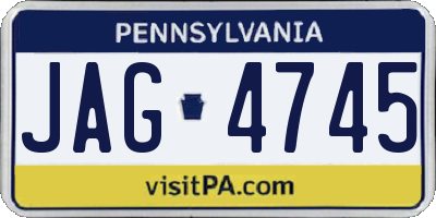 PA license plate JAG4745