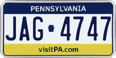 PA license plate JAG4747
