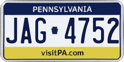 PA license plate JAG4752