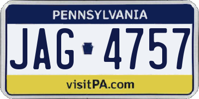 PA license plate JAG4757