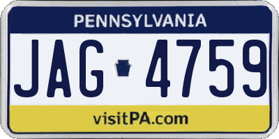 PA license plate JAG4759