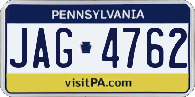 PA license plate JAG4762