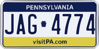PA license plate JAG4774
