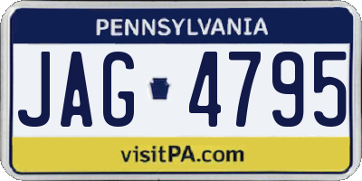 PA license plate JAG4795