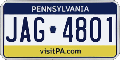 PA license plate JAG4801