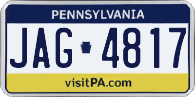 PA license plate JAG4817