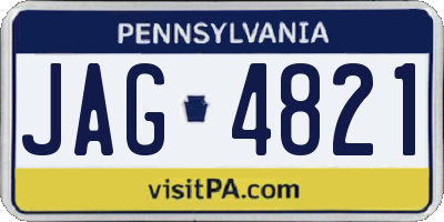 PA license plate JAG4821