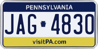 PA license plate JAG4830