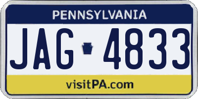 PA license plate JAG4833