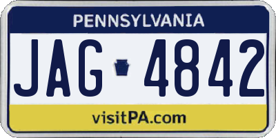 PA license plate JAG4842