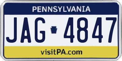 PA license plate JAG4847