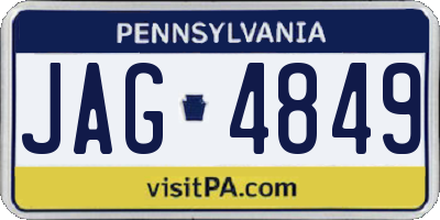 PA license plate JAG4849