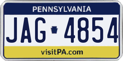 PA license plate JAG4854