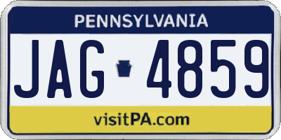 PA license plate JAG4859