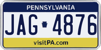 PA license plate JAG4876