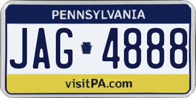 PA license plate JAG4888