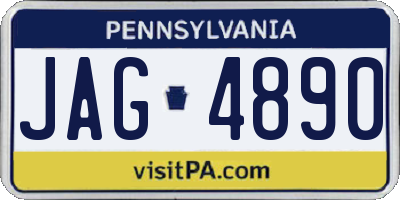 PA license plate JAG4890