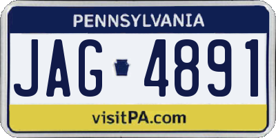PA license plate JAG4891