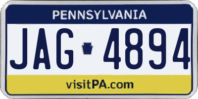 PA license plate JAG4894