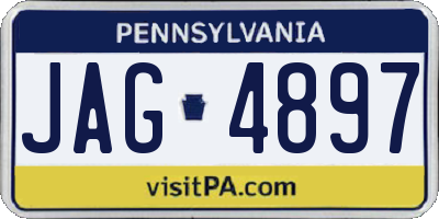 PA license plate JAG4897