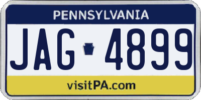 PA license plate JAG4899
