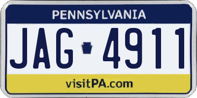 PA license plate JAG4911