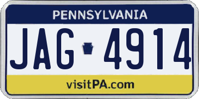 PA license plate JAG4914