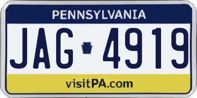 PA license plate JAG4919