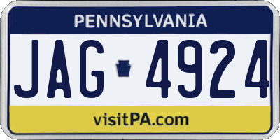 PA license plate JAG4924
