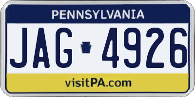 PA license plate JAG4926