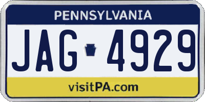 PA license plate JAG4929