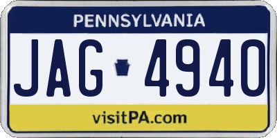 PA license plate JAG4940