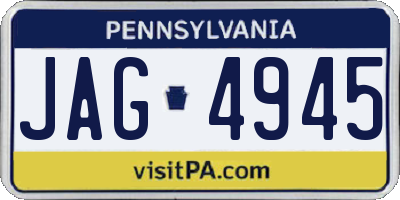 PA license plate JAG4945