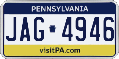 PA license plate JAG4946