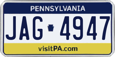 PA license plate JAG4947