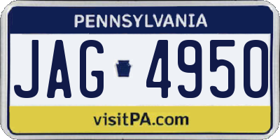 PA license plate JAG4950