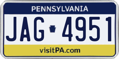 PA license plate JAG4951