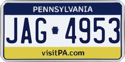 PA license plate JAG4953