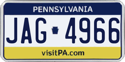 PA license plate JAG4966